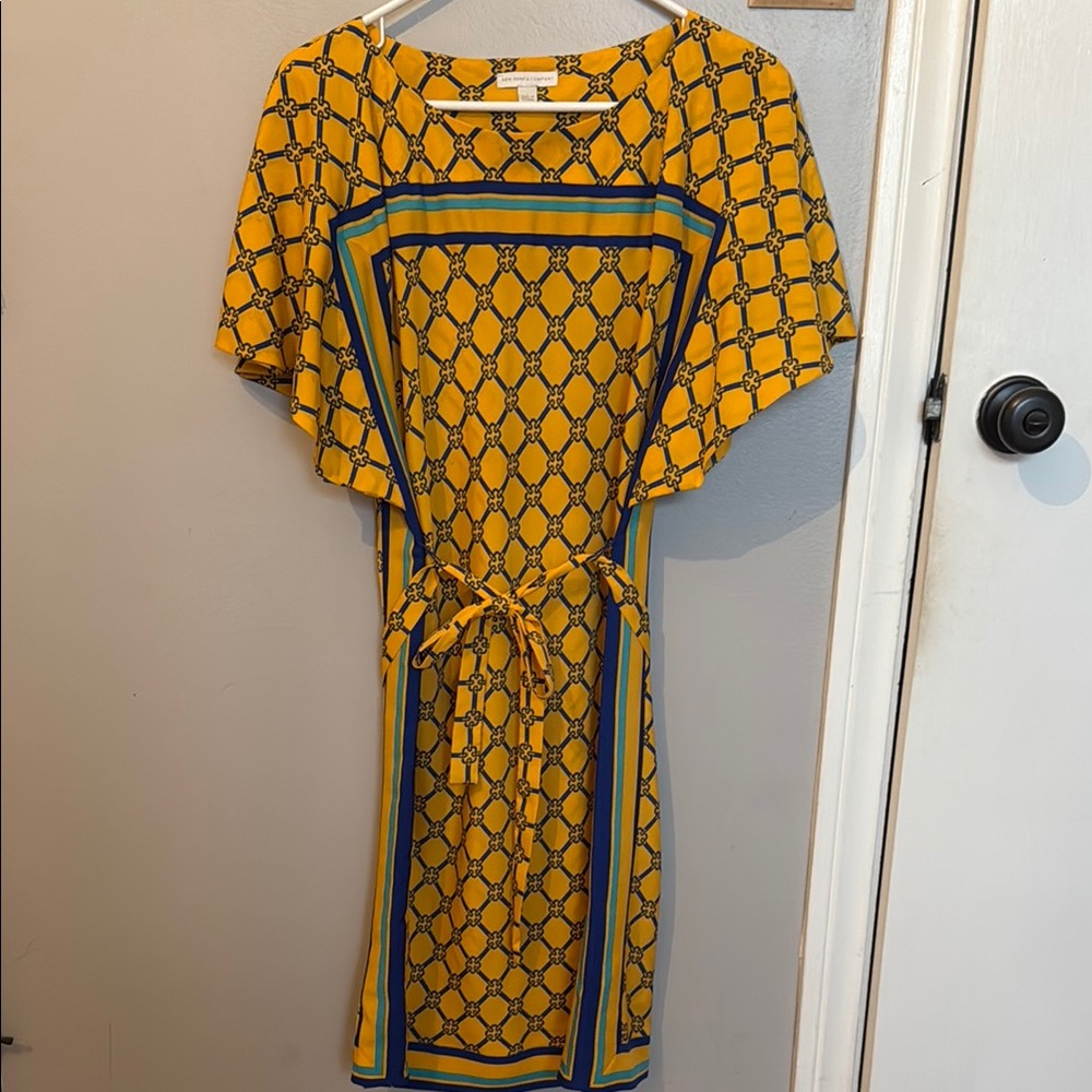 Yellow Geometric Print Dress